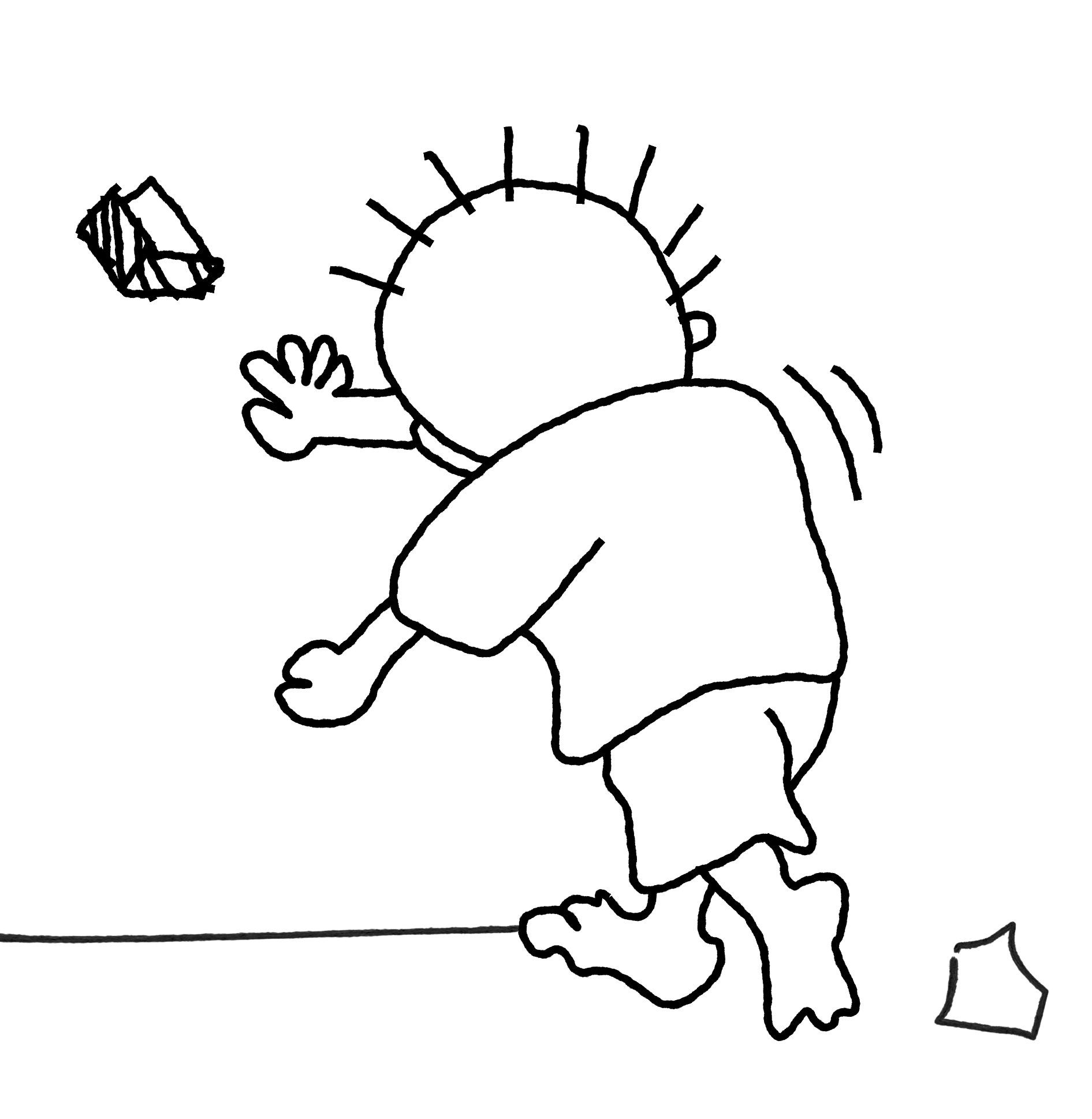 Handala throwing a stone