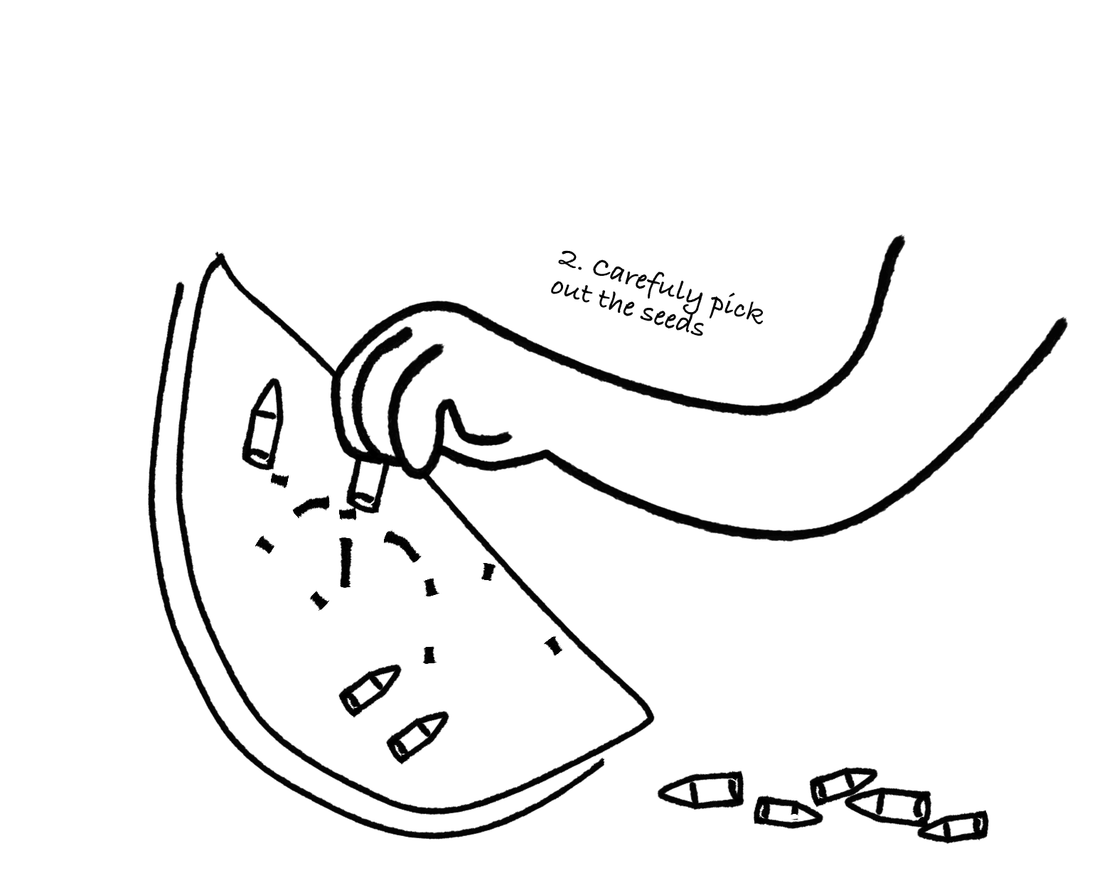 2. Carefuly pick out the seeds